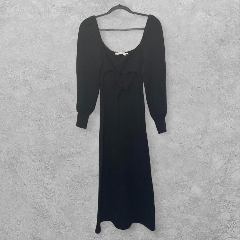 ASTR the Label Twisted Cut Out Sweater Midi Dress Black M Edgy Y2K